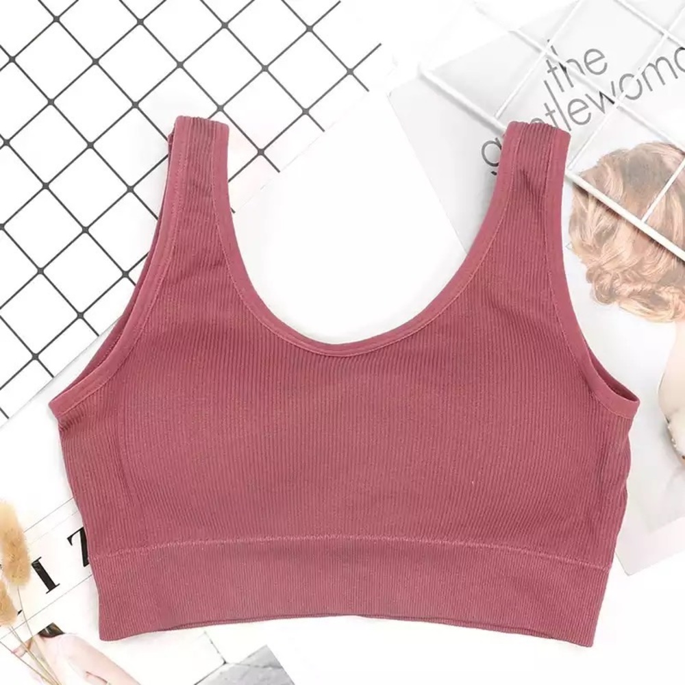 Deep V Back Sports Bra, Gathered Shockproof Running Bra, Seamless In one size - Picture 4 of 7